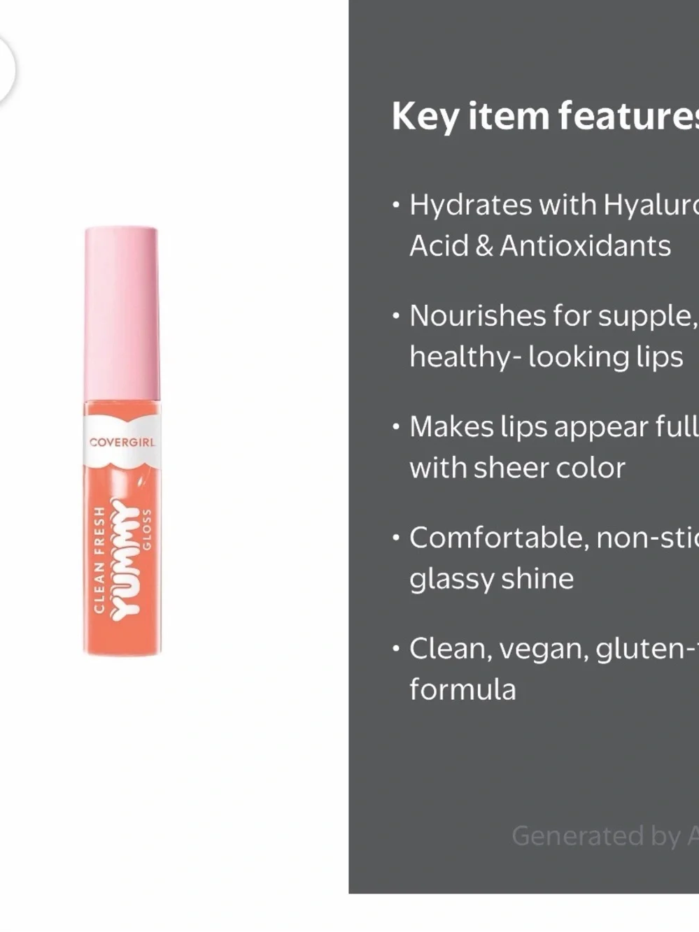 NWT COVERGIRL Clean Fresh Yummy Gloss Lip Gloss — 550 My Main Squeeze (Coral)